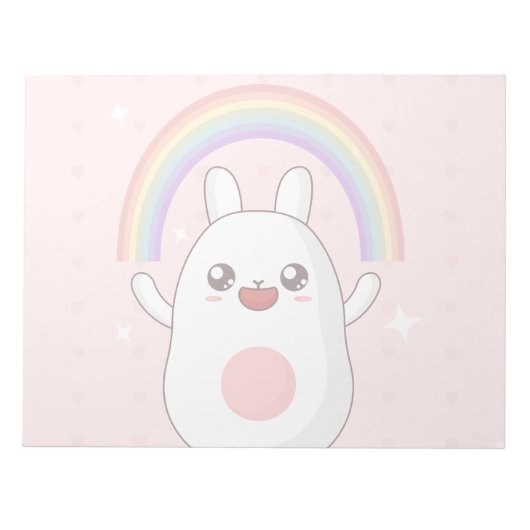 Kawaii-Regenbogenhalbkugel Notizblock (Vorderseite)