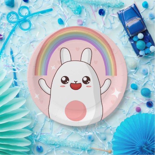 Kawaii-Regenbogenhalbkugel Pappteller (Party)