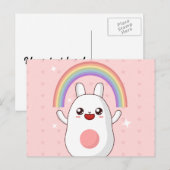 Kawaii-Regenbogenhalbkugel Postkarte (Vorne/Hinten)