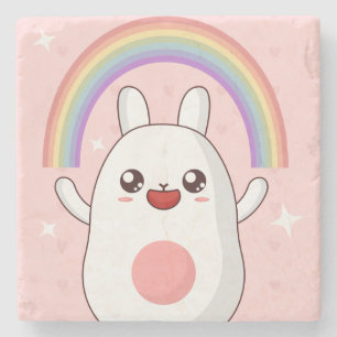 Kawaii-Regenbogenhalbkugel Steinuntersetzer