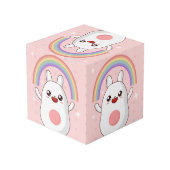 Kawaii-Regenbogenhalbkugel Würfel (Rückseite Schrägansicht)