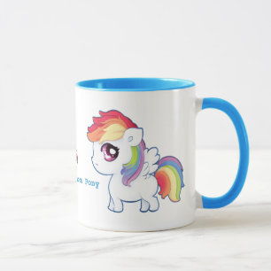 Kawaii Regenbogenpony - personalisiert Tasse