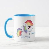 Kawaii Regenbogenpony - personalisiert Tasse (Links)