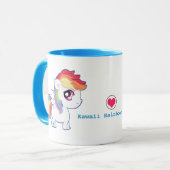 Kawaii Regenbogenpony - personalisiert Tasse (Vorderseite Links)