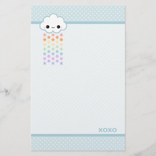 Kawaii-Regenbogenschnee Briefpapier (Vorderseite)