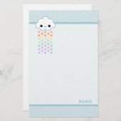 Kawaii-Regenbogenschnee Briefpapier (Vorne/Hinten)