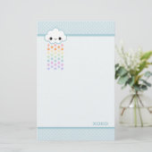 Kawaii-Regenbogenschnee Briefpapier (Stehend Vorderseite)