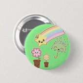 Kawaii Regenbogenwettermuster so niedlich Button (Vorne & Hinten)