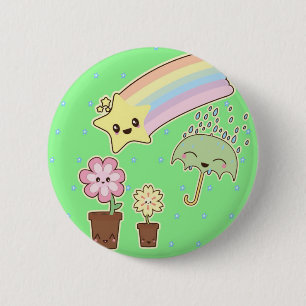 Kawaii Regenbogenwettermuster so niedlich Button