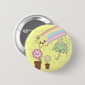 Kawaii Regenbogenwettermuster so niedlich Button (Vorne & Hinten)