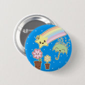 Kawaii Regenbogenwettermuster so niedlich Button (Vorne & Hinten)