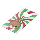 Kawaii Reindeer Bottle Opener Kreditkartenflaschenöffner (Rückseite Schrägansicht)