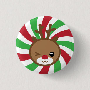 Kawaii Reindeer Button