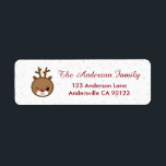 Kawaii Reindeer Christmas Address Labels<br><div class="desc">Niedlich und lustig Kawaii die Weihnachtsmarken der Red Nose Rentier.</div>