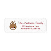 Kawaii Reindeer Christmas Address Labels (Vorne)