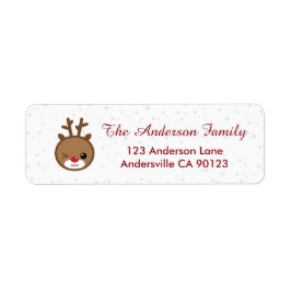 Kawaii Reindeer Christmas Address Labels