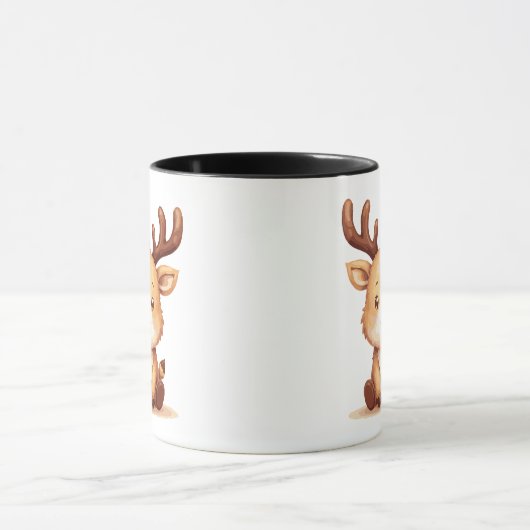 Kawaii Reindeer Christmas Holiday Coffee Mug Tasse (Zentrum)