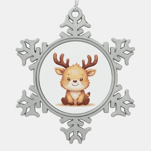 Kawaii Reindeer Christmas Holiday Ornament (Vorderseite)