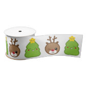 Kawaii Reindeer & Christmas Tree Ribbon Satinband (Spule)
