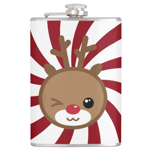 Kawaii Reindeer Flask Flachmann (Vorderseite)
