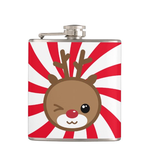 Kawaii Reindeer Flask Flachmann (Vorderseite)