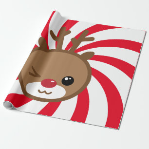 Kawaii Reindeer Gift Wrap Geschenkpapier
