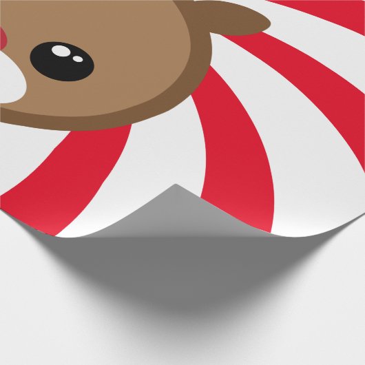 Kawaii Reindeer Gift Wrap Geschenkpapier (Ecke)