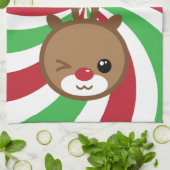 Kawaii Reindeer Küchentuch (Gefaltet)