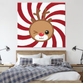 Kawaii Reindeer Leinwand Wall Art (Insitu (Schlafzimmer))