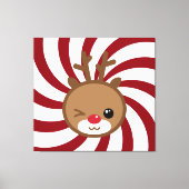 Kawaii Reindeer Leinwand Wall Art (Vorderseite)