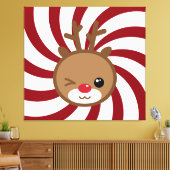 Kawaii Reindeer Leinwand Wall Art (Insitu (Wohnzimmer))