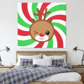 Kawaii Reindeer Leinwand Wall Art (Insitu (Schlafzimmer))
