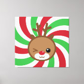 Kawaii Reindeer Leinwand Wall Art (Vorderseite)