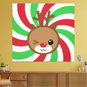 Kawaii Reindeer Leinwand Wall Art (Insitu (Wohnzimmer))