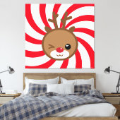 Kawaii Reindeer Leinwand Wall Art (Insitu (Schlafzimmer))
