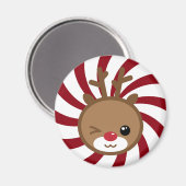 Kawaii Reindeer Magnet (Vorderseite/Rückseite)
