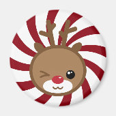 Kawaii Reindeer Magnet (Vorne)