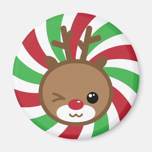 Kawaii Reindeer Magnet (Vorne)