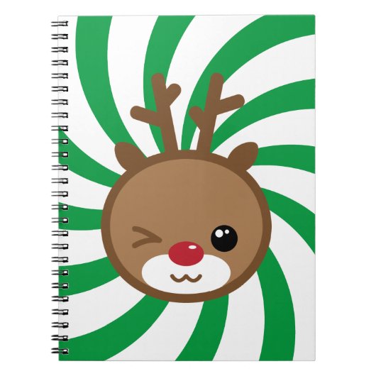 Kawaii Reindeer-Notebook Notizblock (Vorderseite)