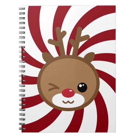 Kawaii Reindeer-Notebook Notizblock (Vorderseite)