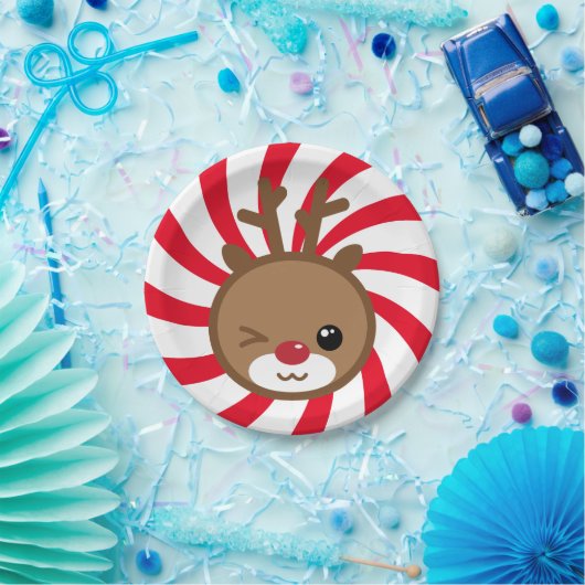 Kawaii Reindeer Paper Tellers Pappteller (Party)