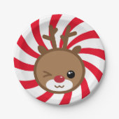 Kawaii Reindeer Paper Tellers Pappteller (Vorderseite)