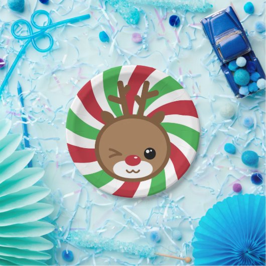 Kawaii Reindeer Paper Tellers Pappteller (Party)