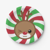 Kawaii Reindeer Paper Tellers Pappteller (Vorderseite)