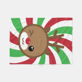 Kawaii Reindeer Small Fleece Blanket (Vorderseite (Horizontal))