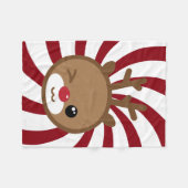 Kawaii Reindeer Small Fleece Blanket (Vorderseite (Horizontal))