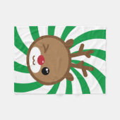Kawaii Reindeer Small Fleece Blanket (Vorderseite (Horizontal))