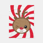 Kawaii Reindeer Small Fleece Blanket (Vorderseite)