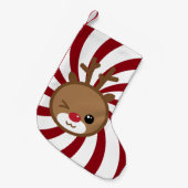 Kawaii Reindeer Weihnachts-Strumpf Kleiner Weihnachtsstrumpf (Vorderansicht (hängend))