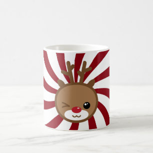 Kawaii Reindeer Weihnachts-Tasse Kaffeetasse
